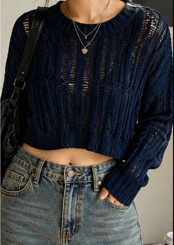 distressed knit pullover 