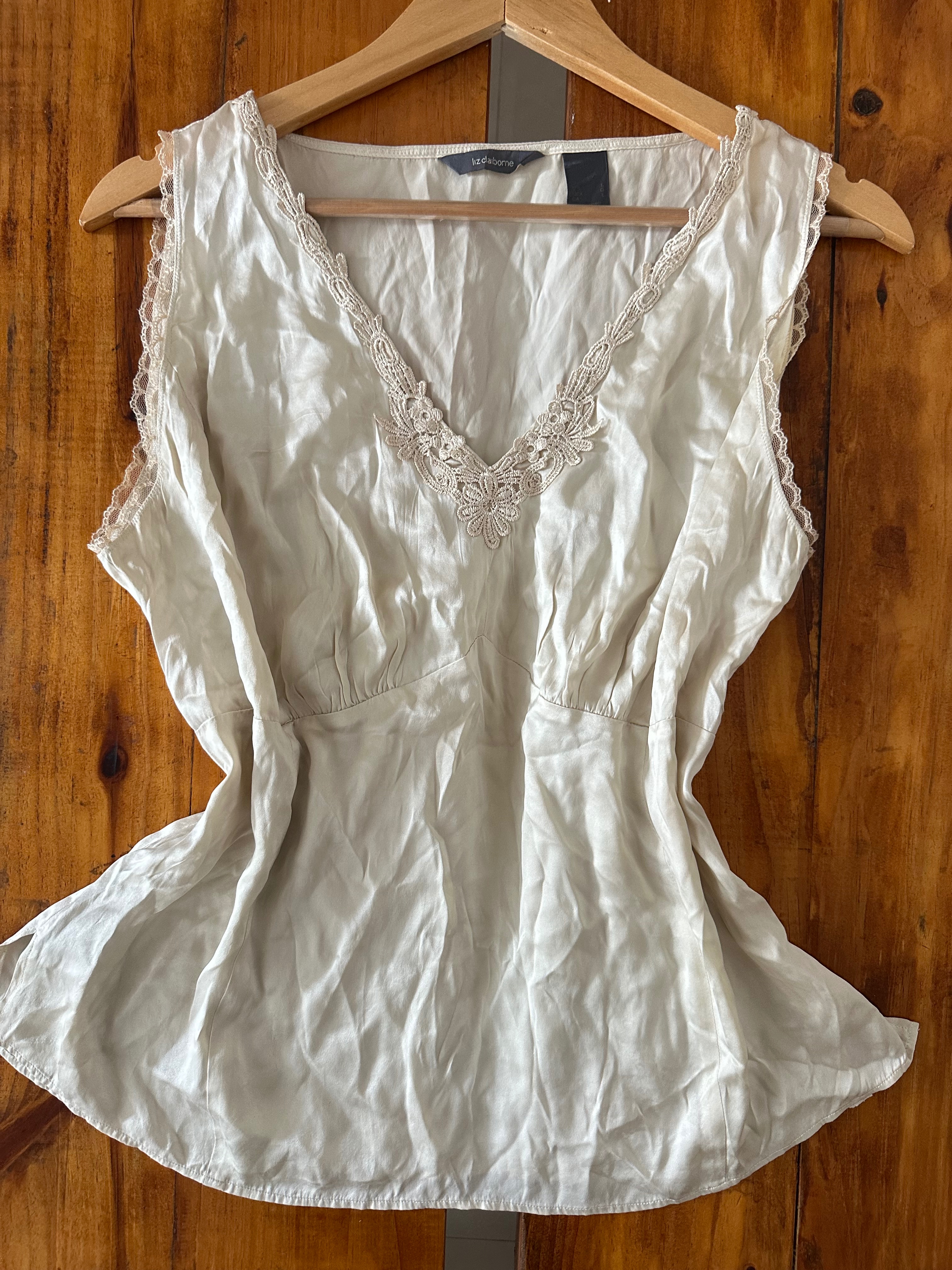 Silk V neck blouse